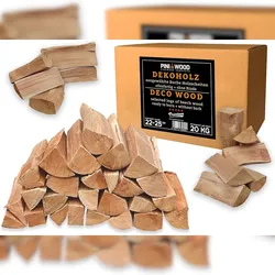 PINI Deko Holzscheite Buche ohne Rinde 20 kg Premium Dekoholz Kaminholz Brennholz Grillholz