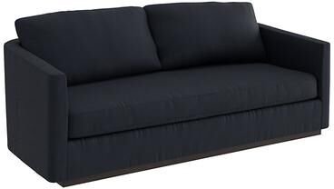 Kerstin Leather Sofa - Navy Leather, Navy Sierra - Ballard Designs