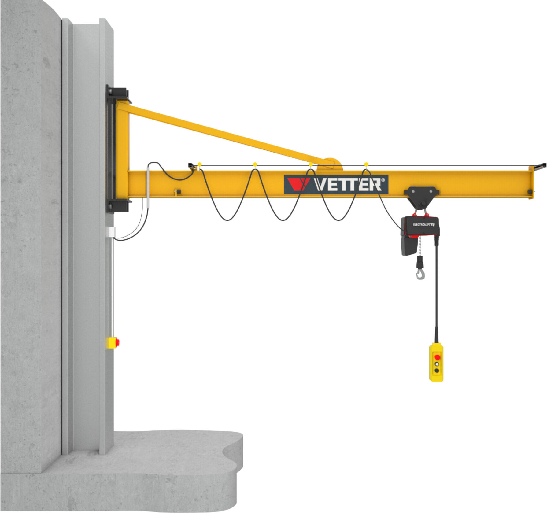 Vetter Säulenschwenkkran ASSISTENT Verbundanker-System Elektrokettenzug 500kg, 6,0m ; VETTER Krantechnik (AS5-6,0+VAS2+SiXX4F-HF)