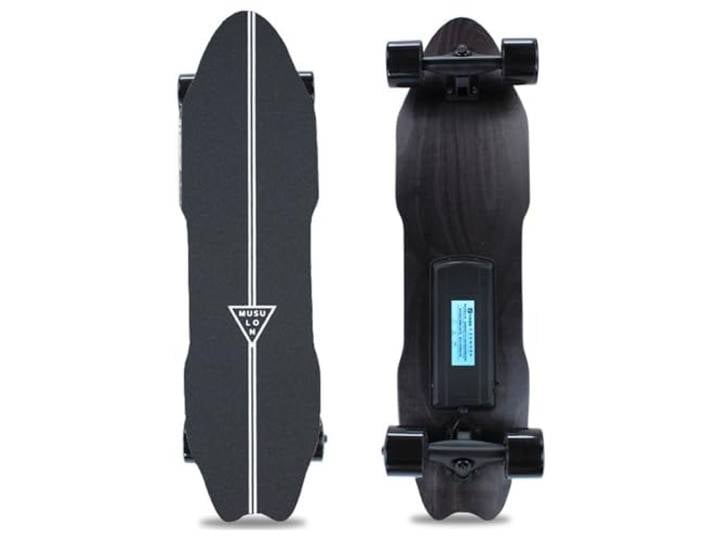 Elektrisches Skateboard mit Fernbedienung, wasserdichtes Longboard-Skateboard, 7-lagiges Ahornholz, 15 km Reichweite, 25 km/h Höchstgeschwindigkeit, für Anfänger und Erwachsene, ideal für Fahrten C