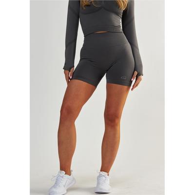 Funktionstights BESHAPED "Power Up", Damen, Gr. XS, US-Größen, grau, 90% Nylon, 10% Elasthan, unifarben, kurz, Hosen, mit atmungsaktiver Eigenschaft