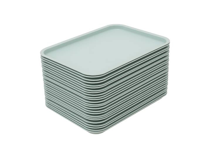 Plateaux de Restaurant empilables, 24 pièces, Surface antidérapante, ensemble de plateaux de service alimentaire en PP Commercial pour restauration rapide, hôtel, école, cafétéria