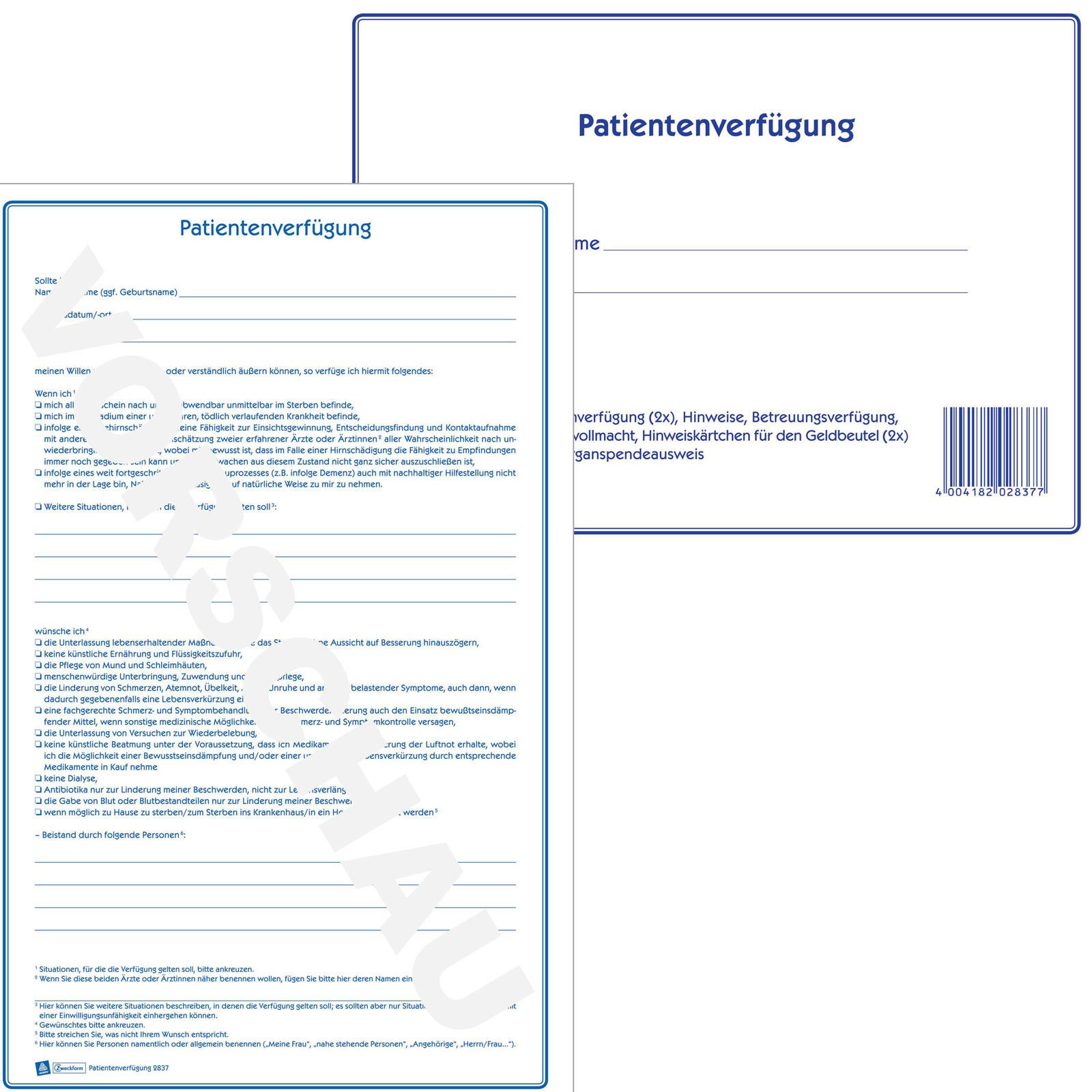 AVERY Zweckform Patientenverfügung 2837