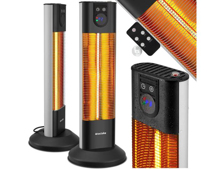 Infrarotheizstrahler Solaris Terra 1500W mit Timerfunktion - schwarz