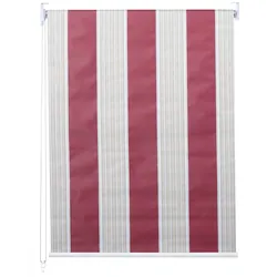 Rollo MCW-D52, Fensterrollo Seitenzugrollo Jalousie, Sonnenschutz Verdunkelung blickdicht 110x160cm ~ rot/weiß/beige