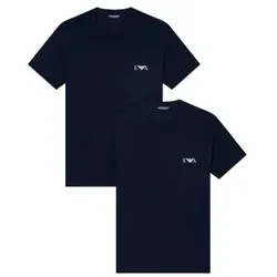 Armani Stretch Jersey Fitted T-Shirts 2P Marine Baumwolle Large Herren