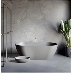 RIHO Bilbao freistehende Badewanne, SOLIDSurface, 170x80x55,5cm, Anthracite Matt, B118001080