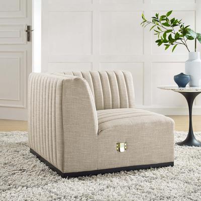 Modway Conjure Channel Tufted Upholstered Fabric Right Corner Chair
