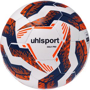 uhlsport Fußball Sala Pro FIFA Basic, 100178101, Größe 4, 430 Gramm, weiß/marine/orange, Futsalball