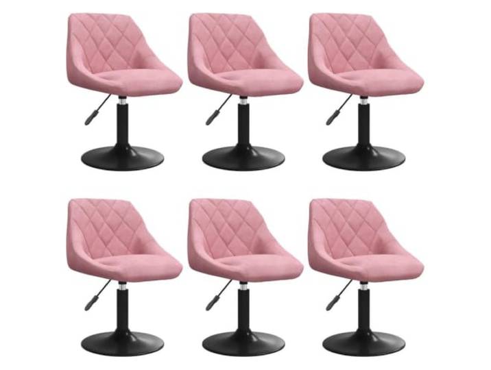 KGHFDVB Drehbare Esszimmerstühle 6 STK. Rosa Samt Höhenverstellbar 360 Grad Samtbezug, Gasdruckfeder, Stahlrahmen, Drehsessel, Küche, Esszimmer, Wohnzimmer