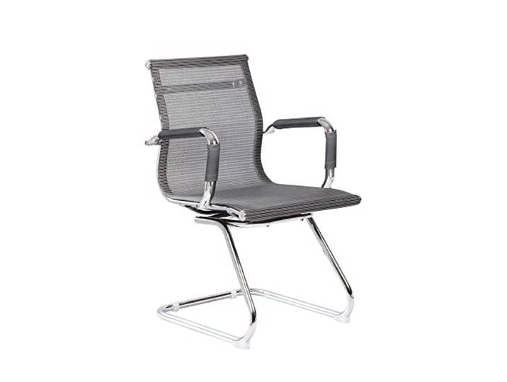 Dmora - Stuhl Maitland, Büro-Wartezimmersitz mit Armlehnen, Ergonomischer Wartesitz, 62x54h89 cm, Grau