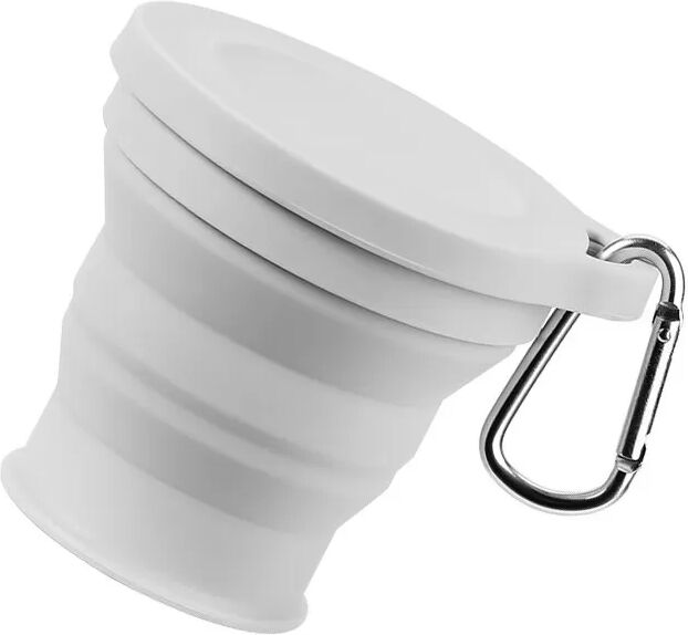INF Faltbarer Becher - 180 ml, tragbar und auslaufsicher Grau