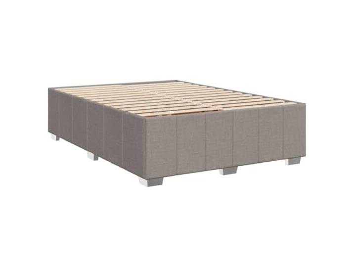 KTHLBRH Bettgestell, Stoff, Taupe, 140 x 200 cm Mit Latten im Lieferumfang enthalten, robuste Füße, atmungsaktives Polyester, optimale Unterstützung
