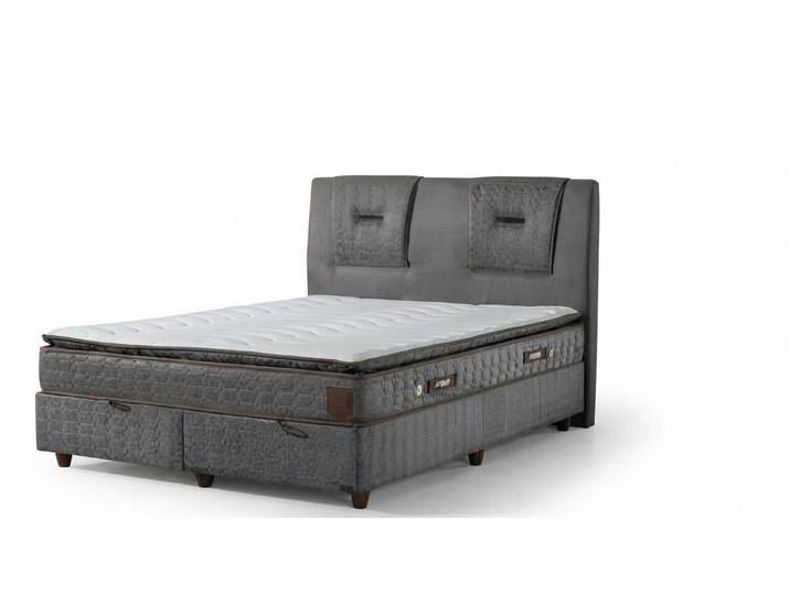 JVmoebel Polsterbett Schwarzes Bettgestell mit eleganter Polsterung und stilvollem Design, Made in Europe