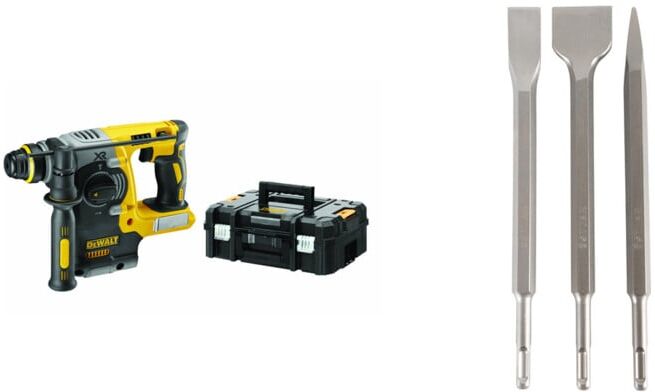 Set DeWalt Akku-Kombihammer 18,0 V SDS-Plus DCH273NT + STIER Meißel-Set SDS-plus
