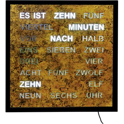 Wanduhr AMS, schwarz (schwarz, schwarz), Wanduhren, B/H/L: 40cm x 4cm x 40cm, Wanduhr, Quarzuhr, Digitaluhr, Wohnzimmer, Esszimmer, Küche, Arbeitszimmer,Büro