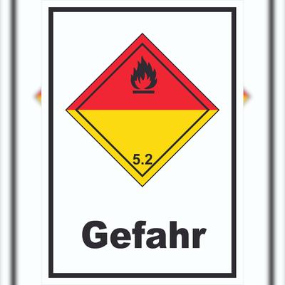 HB-Druck Schild Organische Peroxide Gefahr explosiv hochkant A5 (148x210mm)