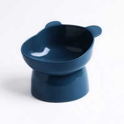 Inspire Curations ComfortTilt Elevated Pet Feeding Bowl For Cats & Small Dogs navy blue