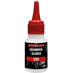 Sekundenkleber EURO-LOCK E 550 für Gummi-/Kunststoffkombination 20g Dosierflasche