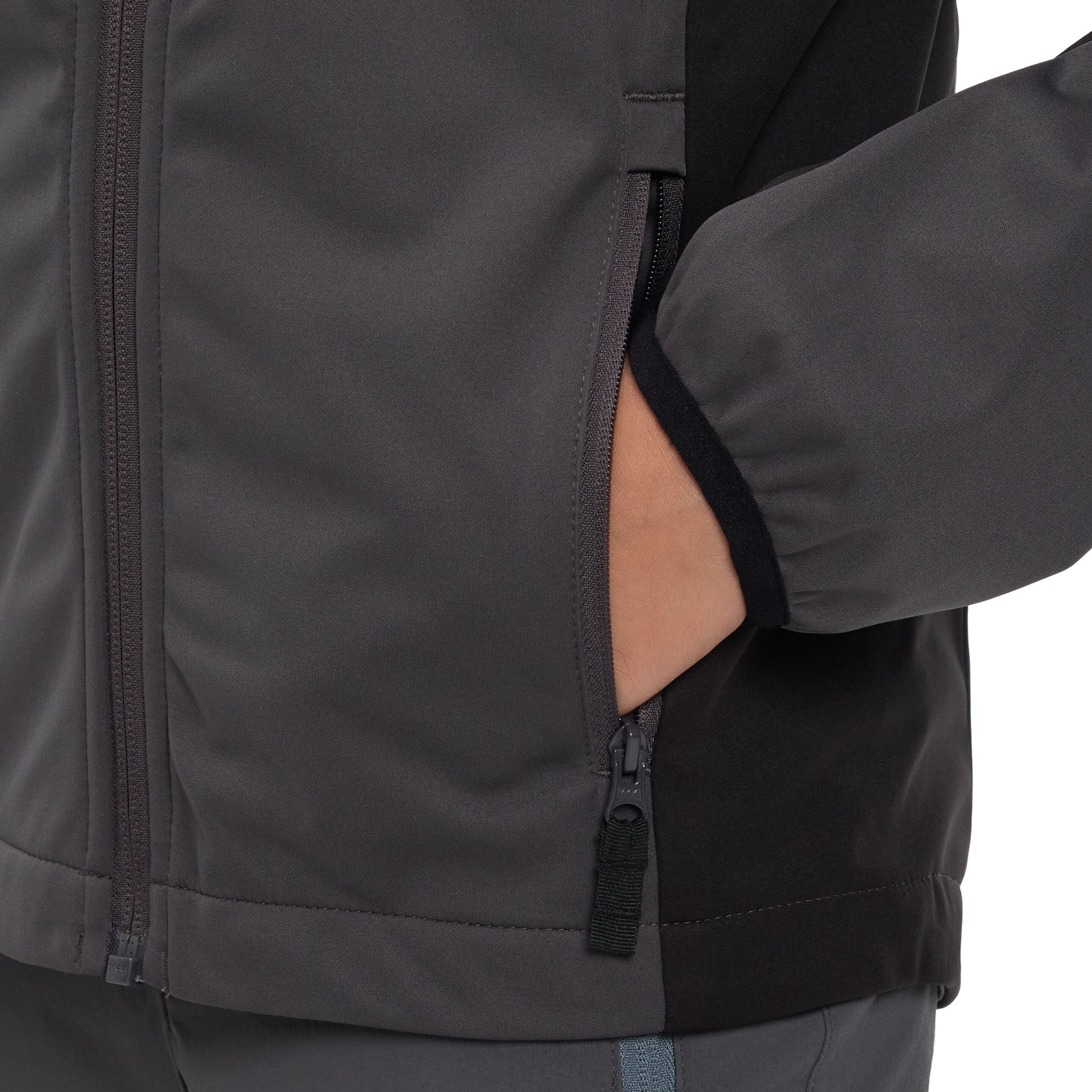 Outdoorjacke MCKINLEY "JU.-UNTERJACKE ABE LT B", Kinder, Gr. 116, grau (anthrazit, schwarz nig), Web, Obermaterial: 100% Polyester, Jacken Outdoorjacke, für Outdoor-Aktivitäten, mit Mechanical Stretch anthrazit, schwarz nig 116
