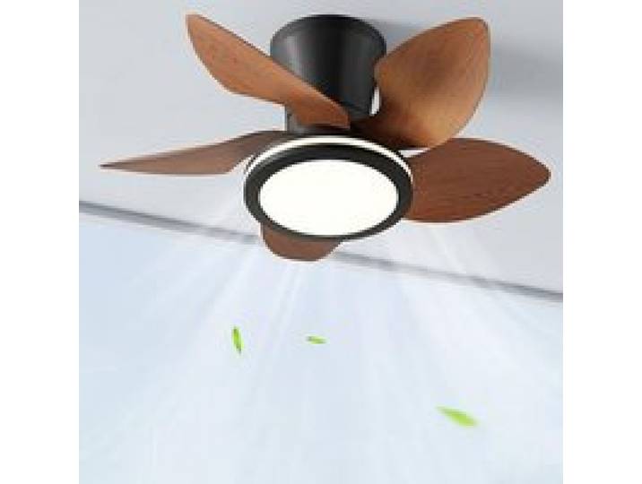 Ventilateur Plafonnier Moderne avec Lumière LED Télécommande et Éclairage Réglable-Noyer