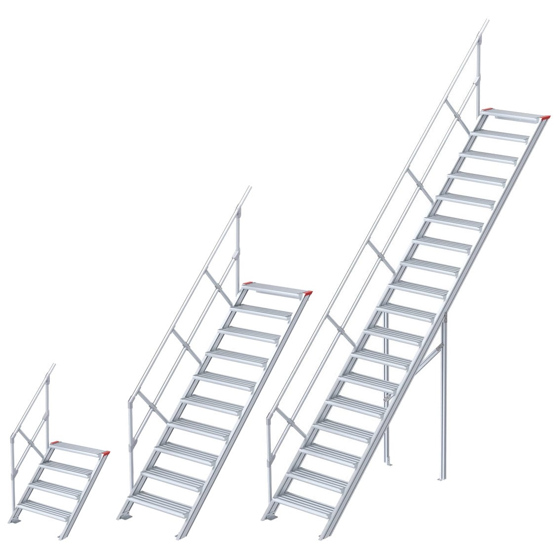 Euroline 510 Treppe 45° 800mm Stufenbreite 4 Stufen Stahl Gitterrost
