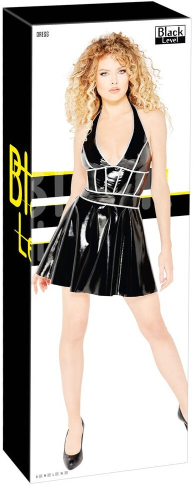 Black Level Robe en vinyle noire avec coutures décoratives