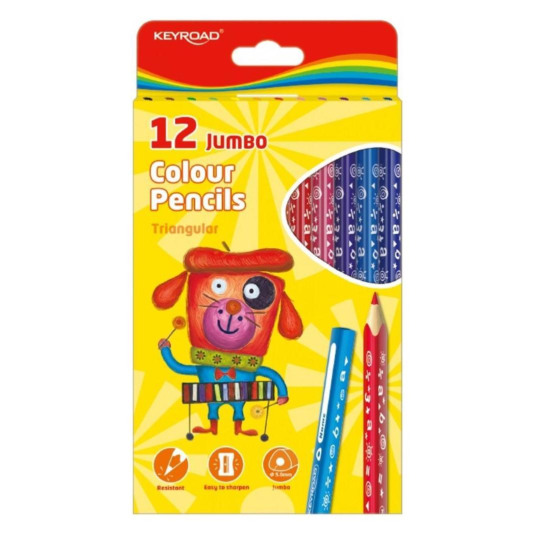 Keyroad Dreieckige Jumbo-Bleistifte 12 Farben (12x) (30657776)