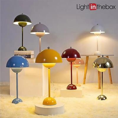 trinkbar nordisch yable schreibtischlampe knospe lampe einfache persönlichkeit kreative led studie schreibtischlampe schlafzimmer nacht heimdekoration nachtlampe macaron pilzlampe 3 farben dimmbare