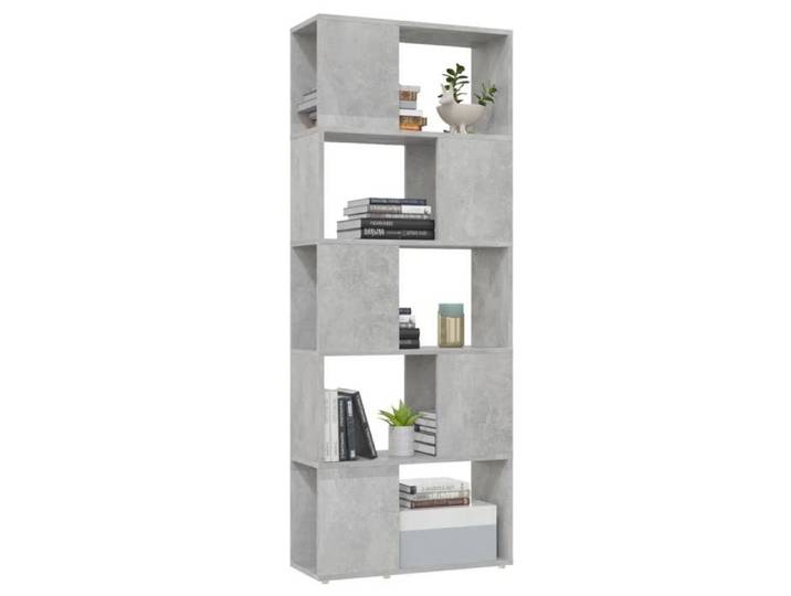 MEUBLE DE SEJOUR Gris - MODE Bibliothèque salon -/Séparateur de pièce Gris béton 60x24x155 cm Nettoyer facile_09_3667