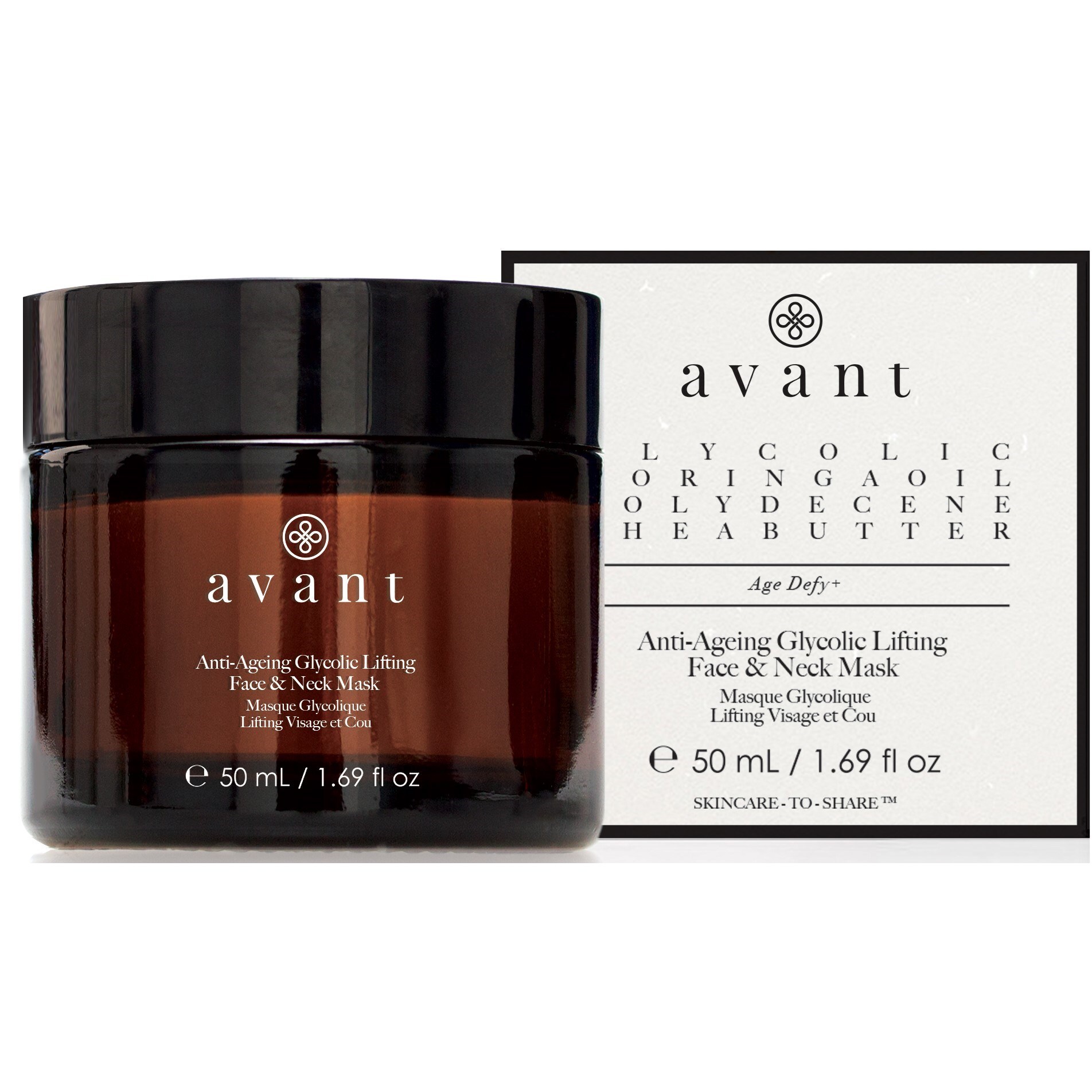 Avant Anti-Ageing Glycolic Lifting Face & Neck Mask 50mL