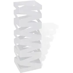 vidaXL Schirmhalter Schirmständer Gehstock Stahl weiß quadratisch 48,5 cm