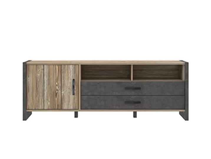 Newroom TV Lowboard Betonoptik Holzoptik TV Schrank modern Wohnzimmer