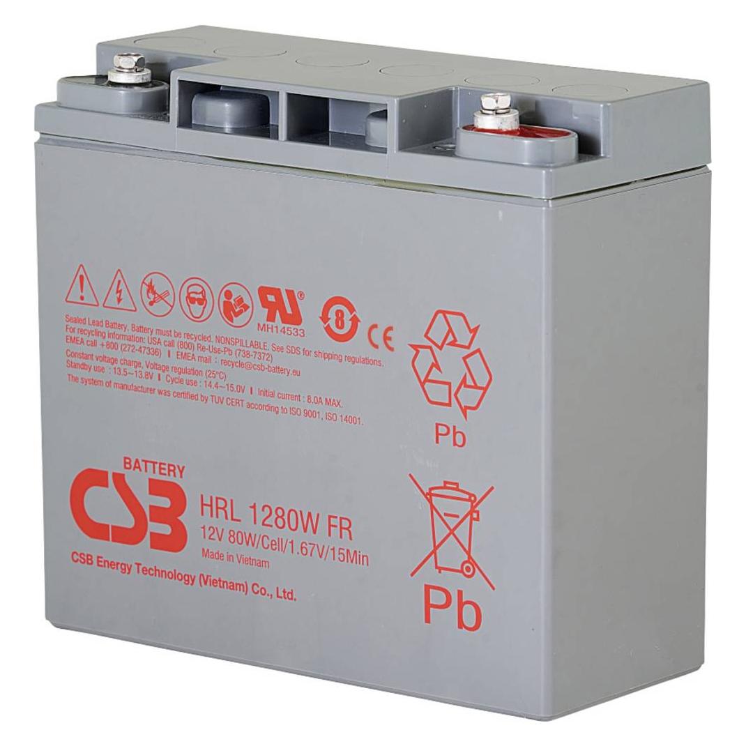CSB Battery HRL 1280W high-rate longlife HRL1280W-FR Bleiakku 12 V 20 Ah Blei-Vl (20000 mAh, 12 V) (HRL1280W-FR)