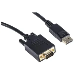 RS PRO DisplayPort-Kabel, Male - Male, 1m (0.17 m), Videokabel, Schwarz