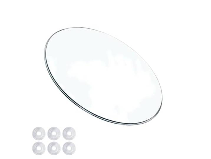 Klarglas Tischplatte Runde Glasplatte Ersatzteil 40 43 45 50 55 60cm Transparent Sicherheitsglas Ersatztischplatte 8 mm Dick, für DIY-Projekte, Glastische Und Runder Desktop(78cm/30.7 )