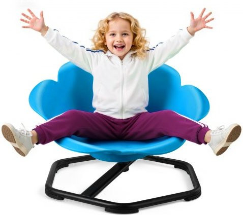 VEVOR Kinderdraaistoel, Sensorische Draaistoel voor Kinderen, Blauw, Draagvermogen 100 kg