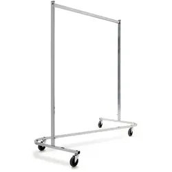 mobiler Garderobenständer Z-Rahmen, kleine Räder Kleiderständer mit 4 Lenkrollen, Maße: 1530x660x1640 mm