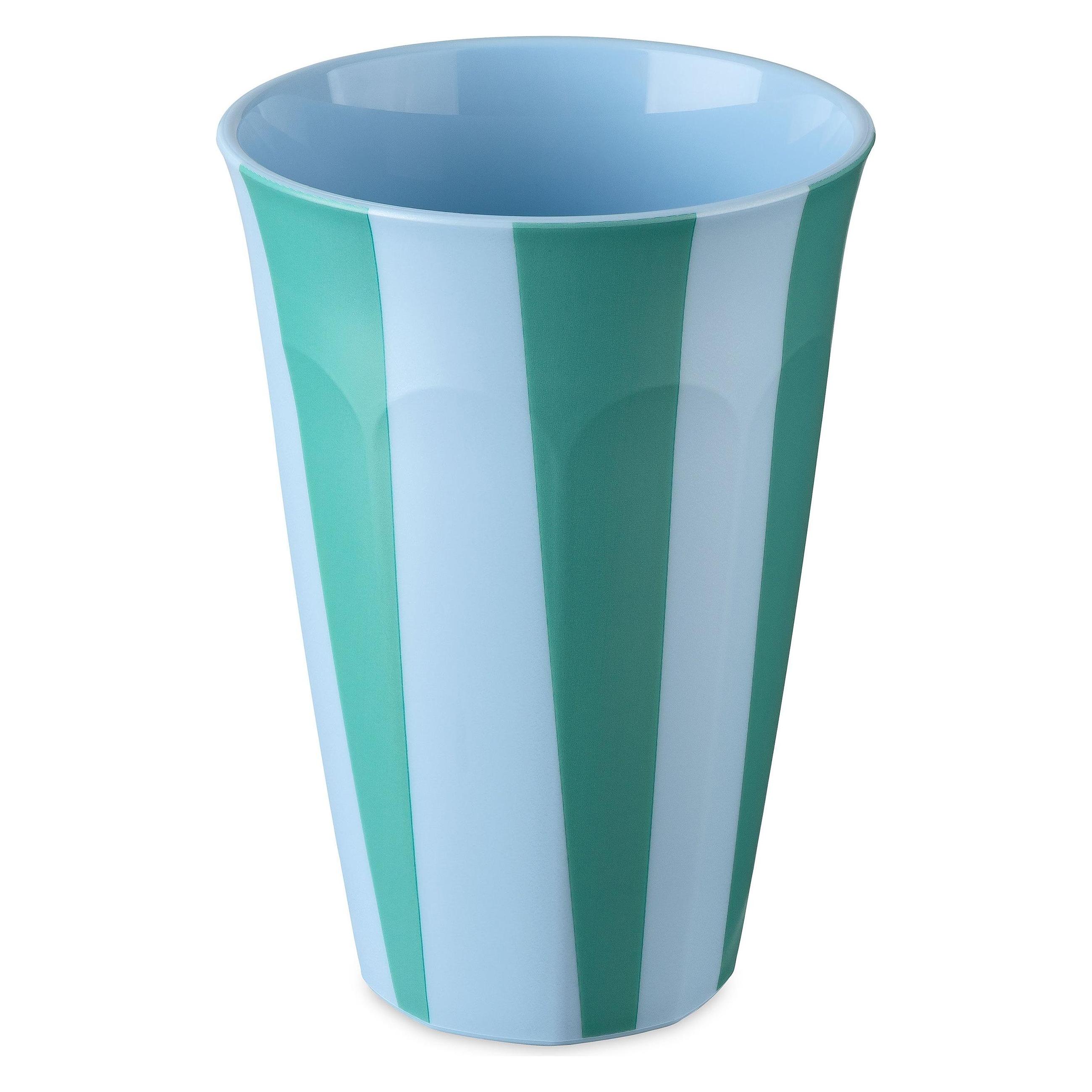 Koziol Trinkbecher Nora L Stripes 450 ml, 1 Stück, Sweet Blue (8154720)