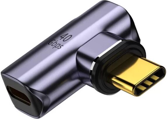 INF Adaptateur Magnétique USB-C Coudé : Alimentation 100W, Transfert 40Gbps, Affichage 8K