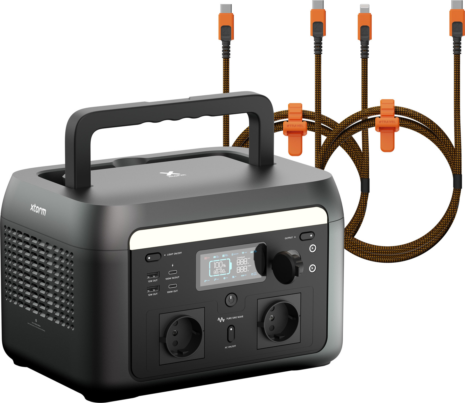 Xtorm Portable Powerstation 600W inclusief Xtreme USB-C naar Lightning kabel en USB-C kabel