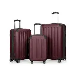 Spree - 3er Koffer-Set Hartschale Burgund matt, TSA, (55cm, 65cm & 75cm), 259 Liter