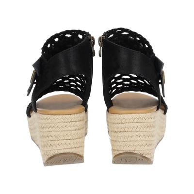 Keilsandalette BLOWFISH "Blowfish Sandalen Lederimitat/Textil", Damen, Gr. 39, Lederimitat, schwarz, Lederimitat, Textil, Schuhe