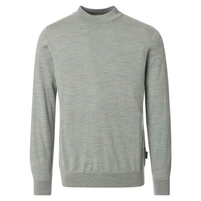 Stehkragenpullover VENTI "VENTI Stehkragenpullover uni", Herren, Gr. S, grau (hellgrün), 100% Wolle, Pullover Stehkragenpullover