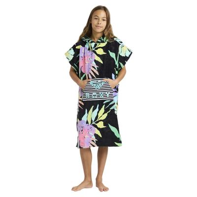 Badeponcho ROXY "Rg Stay Magical Printed", bunt (anthrazit aquarella active rg), Obermaterial: 100% Baumwolle., Hausmäntel