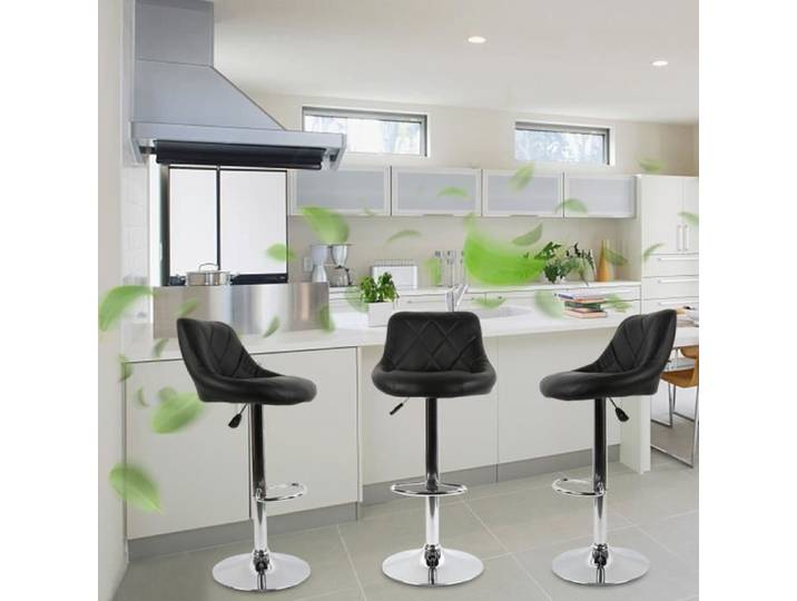 SUPFINE TABOURET DE BAR RÉGLABLE EN HAUTEUR - PIVOTANT SUR 360 DEGRÉS CHAISES 6PCS