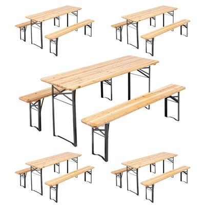 Oviala Business 5er-Set Bierzeltgarnituren aus Holz, Picknick, 8 Plätze – Oviala