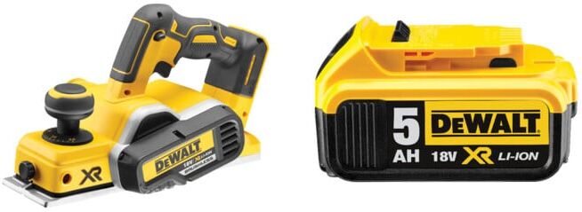 Set DeWalt Akku-Hobel 82mm, 18 V (Basisversion) - DCP580NT-XJ (ohne Akku/Lader) + Ersatz-Akku DCB184-XJ