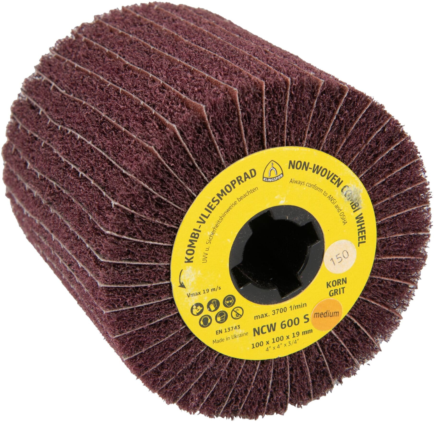 Klingspor Schleifmoprad NCW 600, LxBxH 110x100x19, Korn 80 , rotbraun (320246)