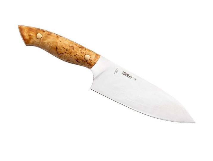 Helle Kochmesser Helle Dele Kochmesser 16 cm 12C27 Birke Leder